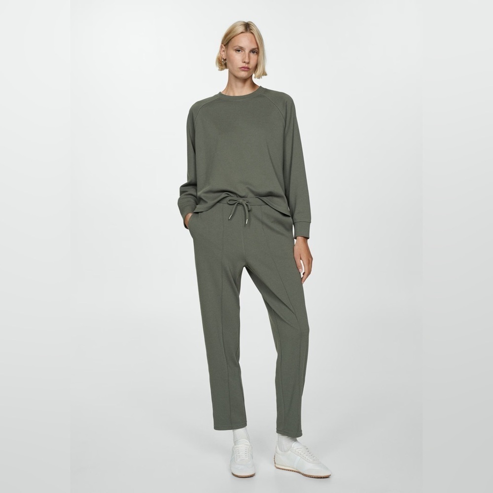 Mango khaki Co-ord set sweatshirt + jogger pants NWT